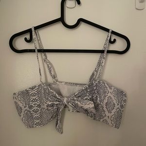 Snakeskin print bikini top